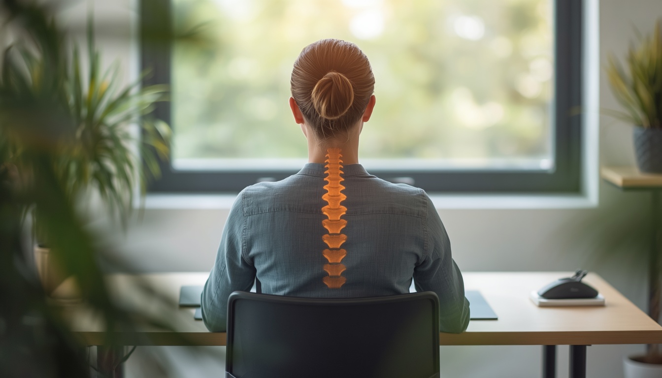 Innovatingeskill desk posture guidance illustration